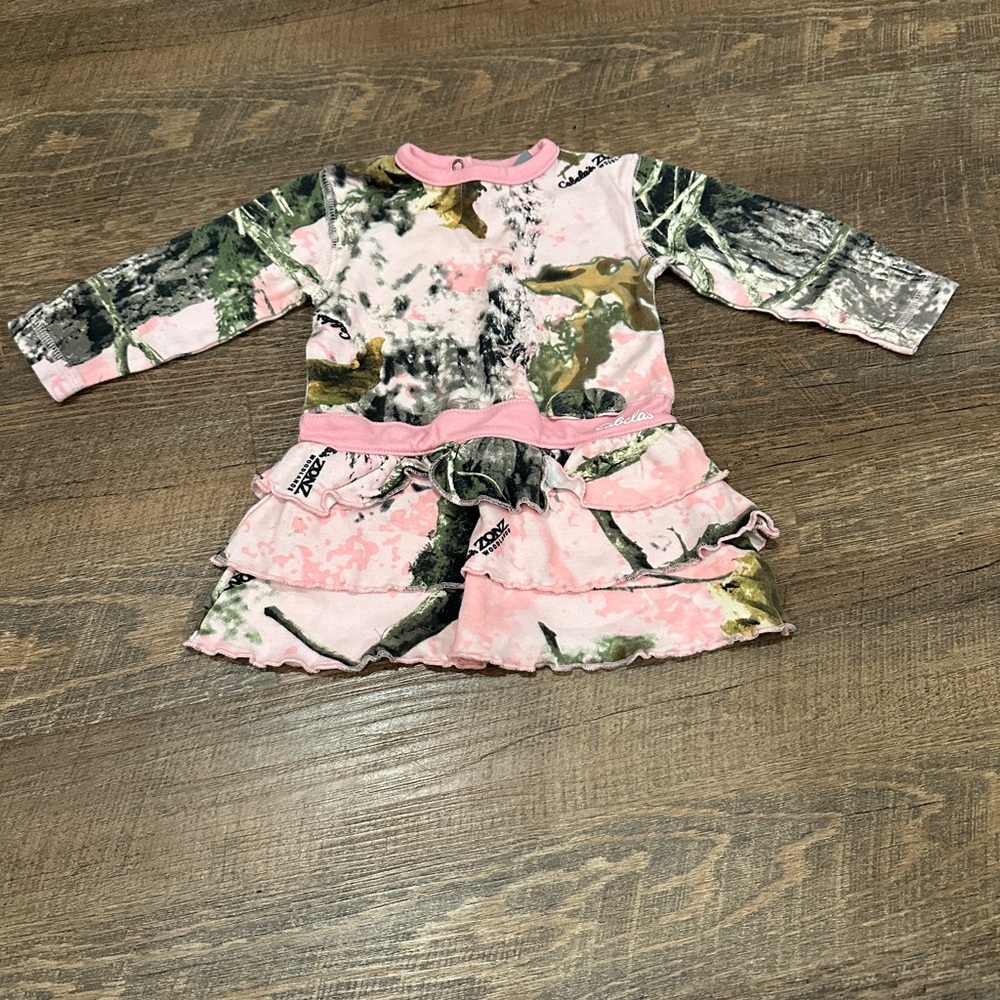 Cabelas pink camo dress. Size 3/6 months